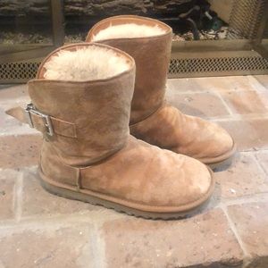 Tan Ugg boots with rhinestones